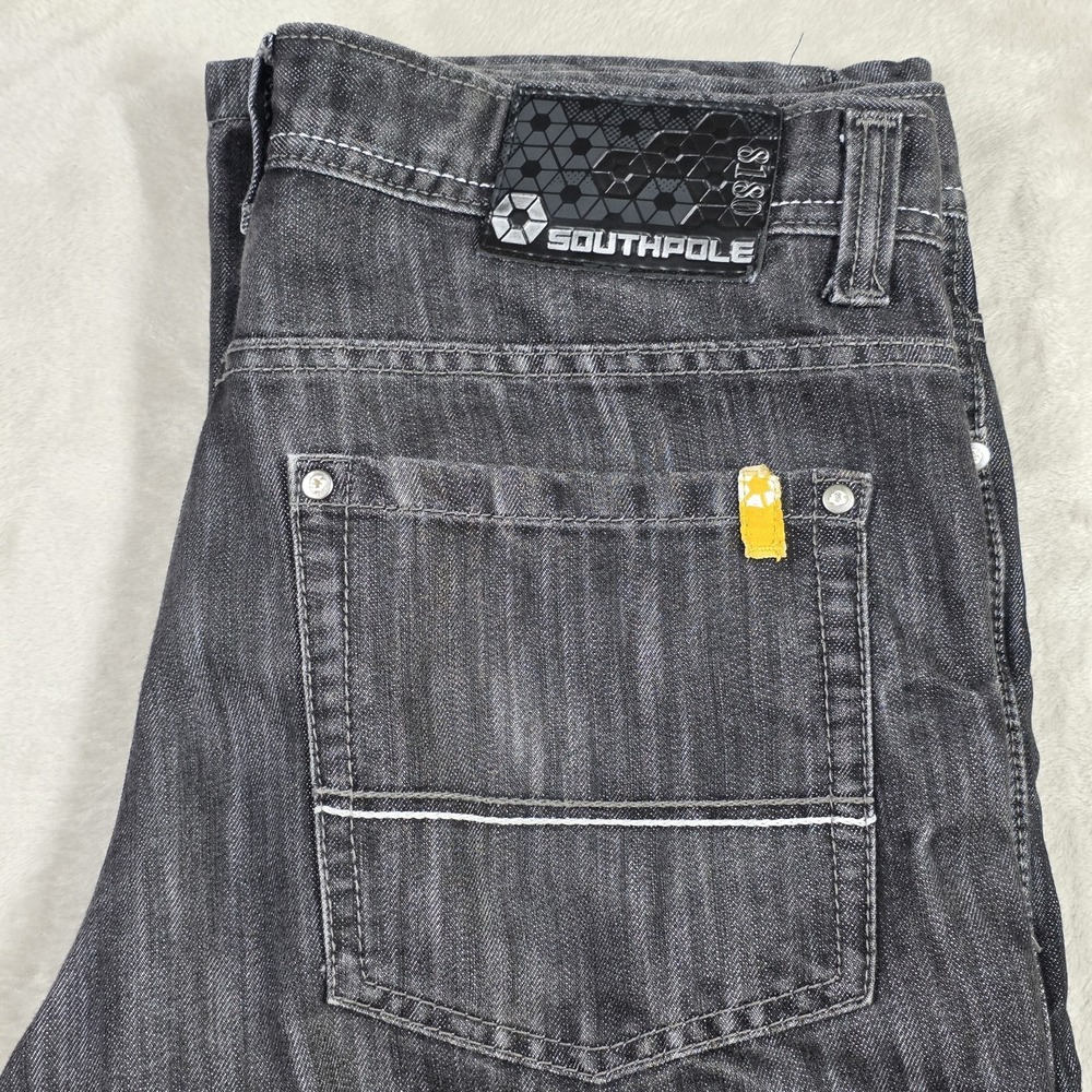 Vintage Y2k Southpole 8180 Men's Relaxed Fit Black Denim Jeans Size 36 x 30